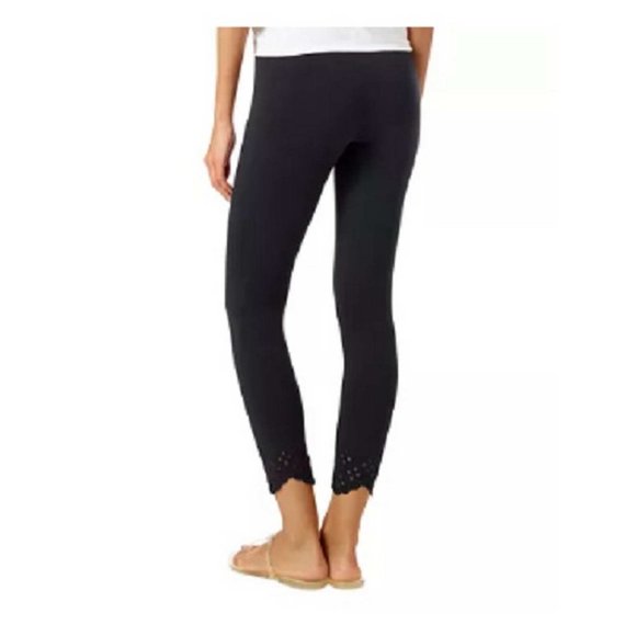 HUE Cropped Eyelet-Hem High Waist Leggings X SMALL (909) - Picture 5 of 6